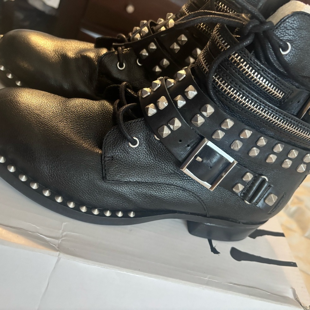 Dolce Vita Stirling Black Studded Boots - Picture 4 of 6